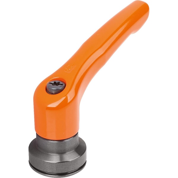Adjustable Handle W Clamp Force Intensif Size:2 M08, Zinc Orange Ral2004, Comp:Steel Black Oxidized